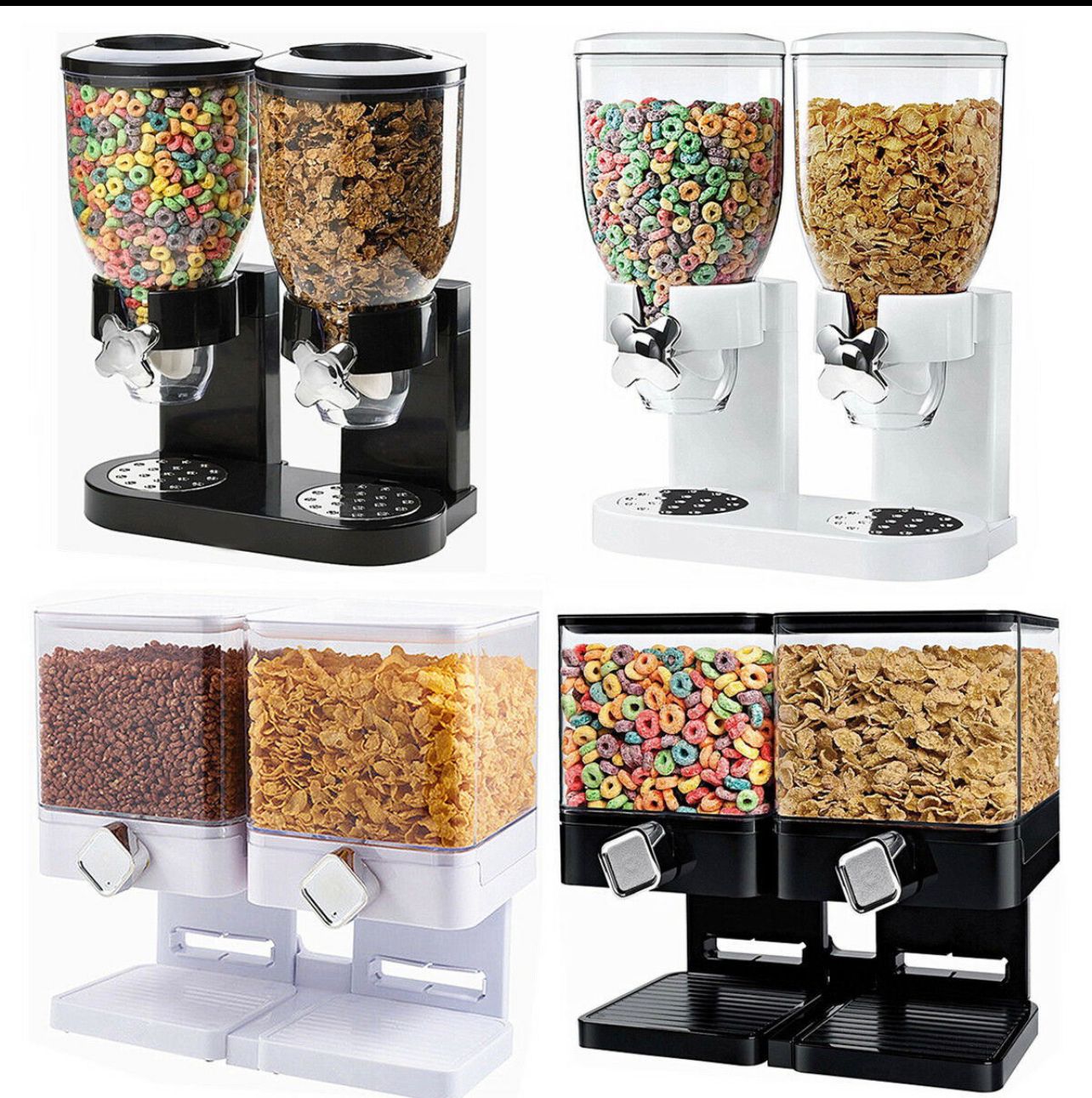 Double Dry Food/Fruit Dispenser, Dual Control