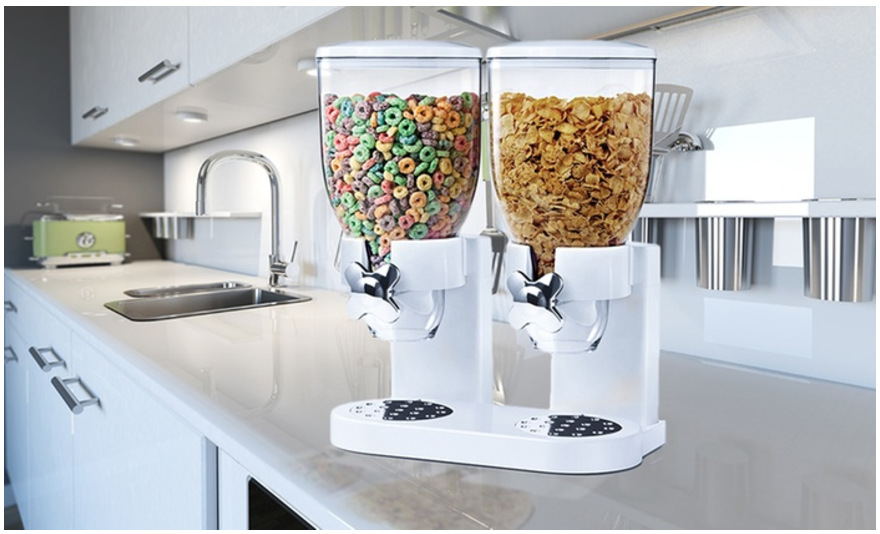 Double Dry Food/Fruit Dispenser, Dual Control