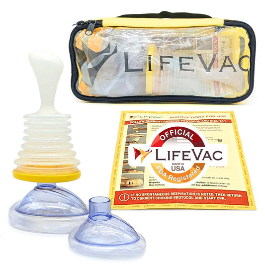 LifeVac Yellow Travel Kit - Portable Suction Rescue Device, First Aid Kit For Kids And Adults