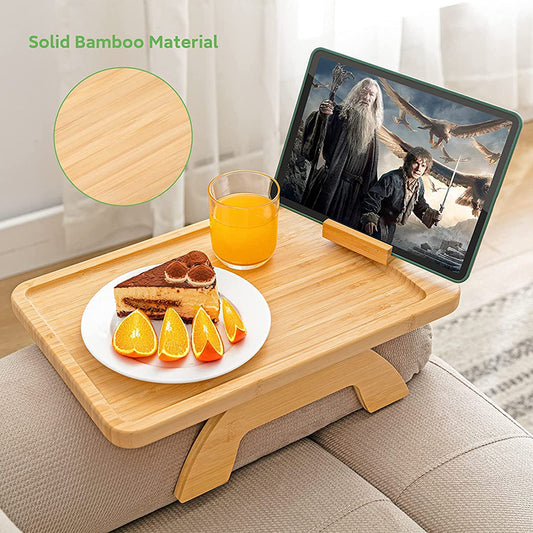 Portable Folding Bamboo Sofa Tray