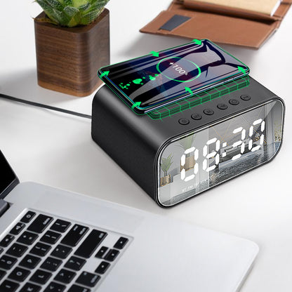 Wireless Charging Bluetooth Speaker Clock Led Alarm - PurelyEss